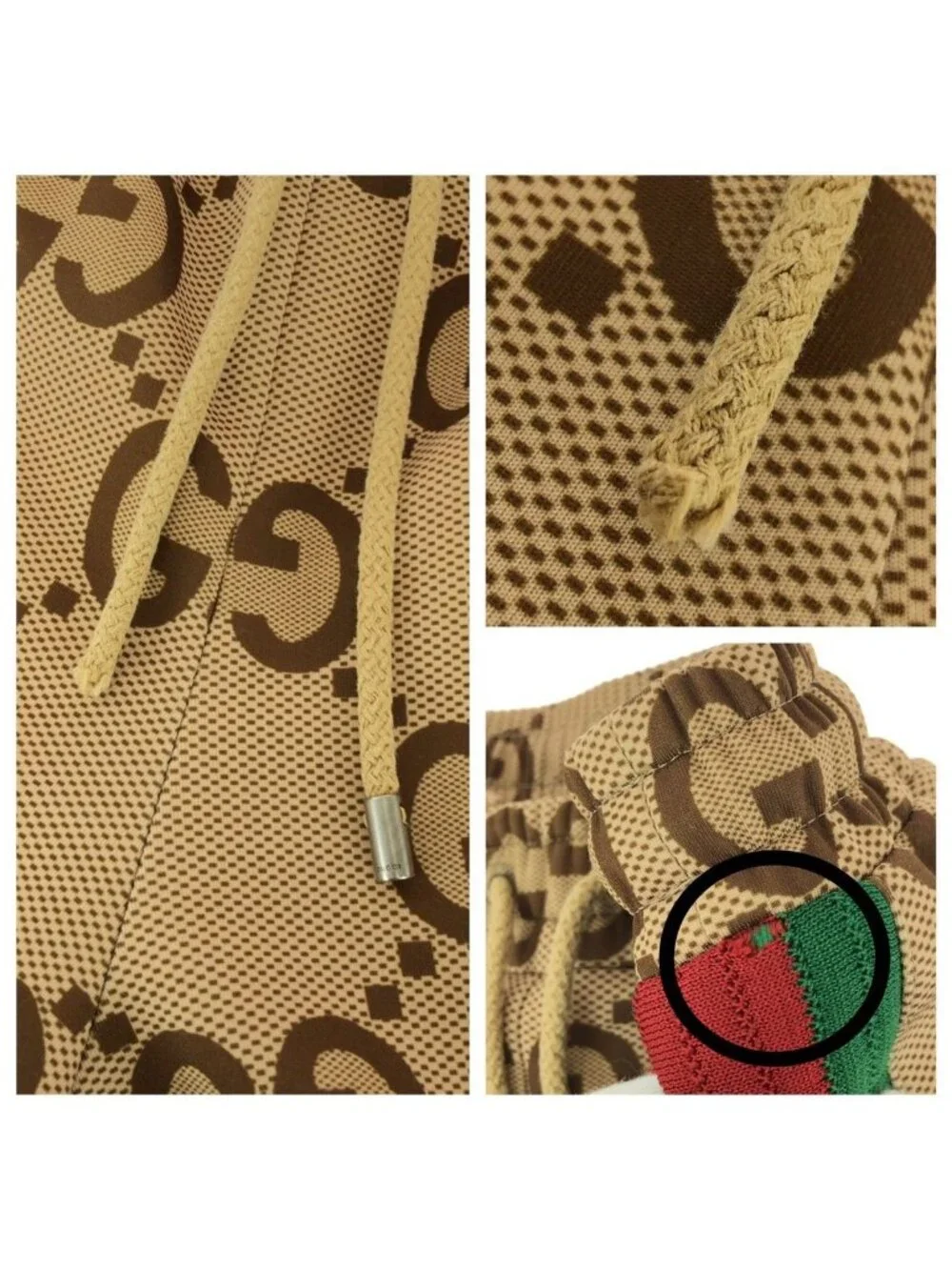 Gucci Sherry Line Jumbo GG Beige Brown Polyester Track Pant M